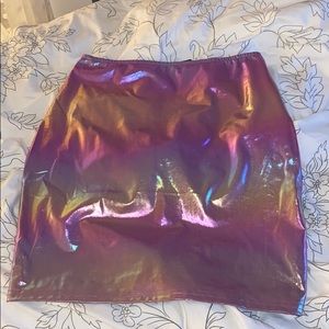 Purple Iridescent Bodycon Skirt